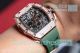 Knockoff Richard Mille RM11-03 Diamond And Rose Gold Watch - Green Rubber Strap (2)_th.jpg